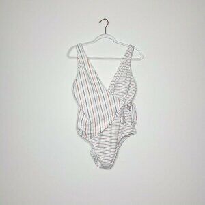 No Boundaries Swim Women 1X Wrap Tie Front One Piece Suit